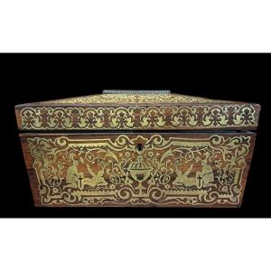 19th Century Boulle Inlaid Tea Caddy.