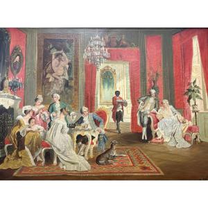 Decorative Oil Painting On Canvas, 19th Century.