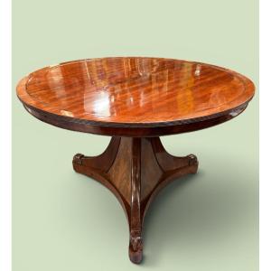 A Beautiful 19th-century Charles X-style Mahogany Pedestal Table.