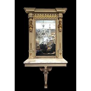 Large Empire-style Console Table With Mirror, 1800–1820 (282.5 Cm)