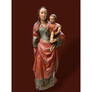 Virgin And Child In Polychrome Oak, Circa 1550. Height: 105 Cm