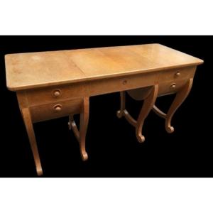 Special Art Deco Dressing Table In Flicked Maple.