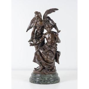 Bronze Sculpture “allegory Of The Arts” By Henri Plé, 19th Century.