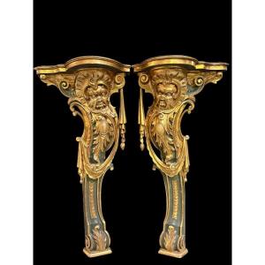 A Pair Of Elegant 18th-century Italian Wall Sconces.