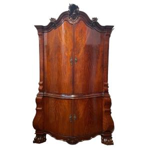 Beautiful Large 18th-century Dutch Mahogany Corner Cabinet.