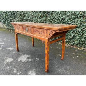Grand Table Centrale/console Décorative, Chinois 19ème