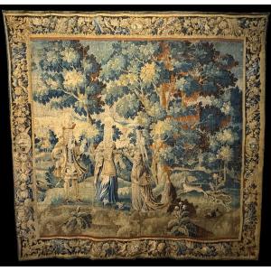 17th-century Flemish "verdure" Wool Tapestry. (290 X 290 Cm)
