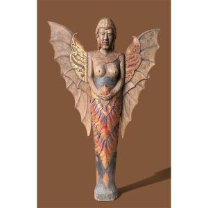 Grande sculpture 194 cm de hauteur, d'Asie du Sud-Est.