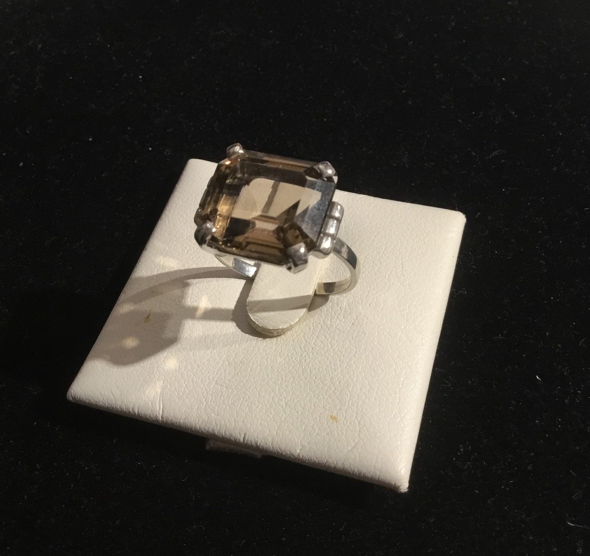 Silver And Smoky Quartz Ring-photo-3