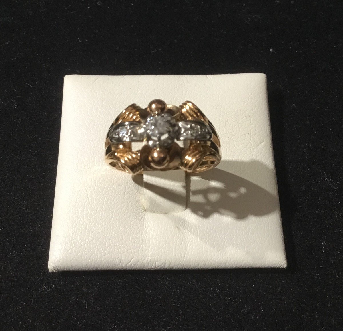 Bague or, platine et diamants-photo-2