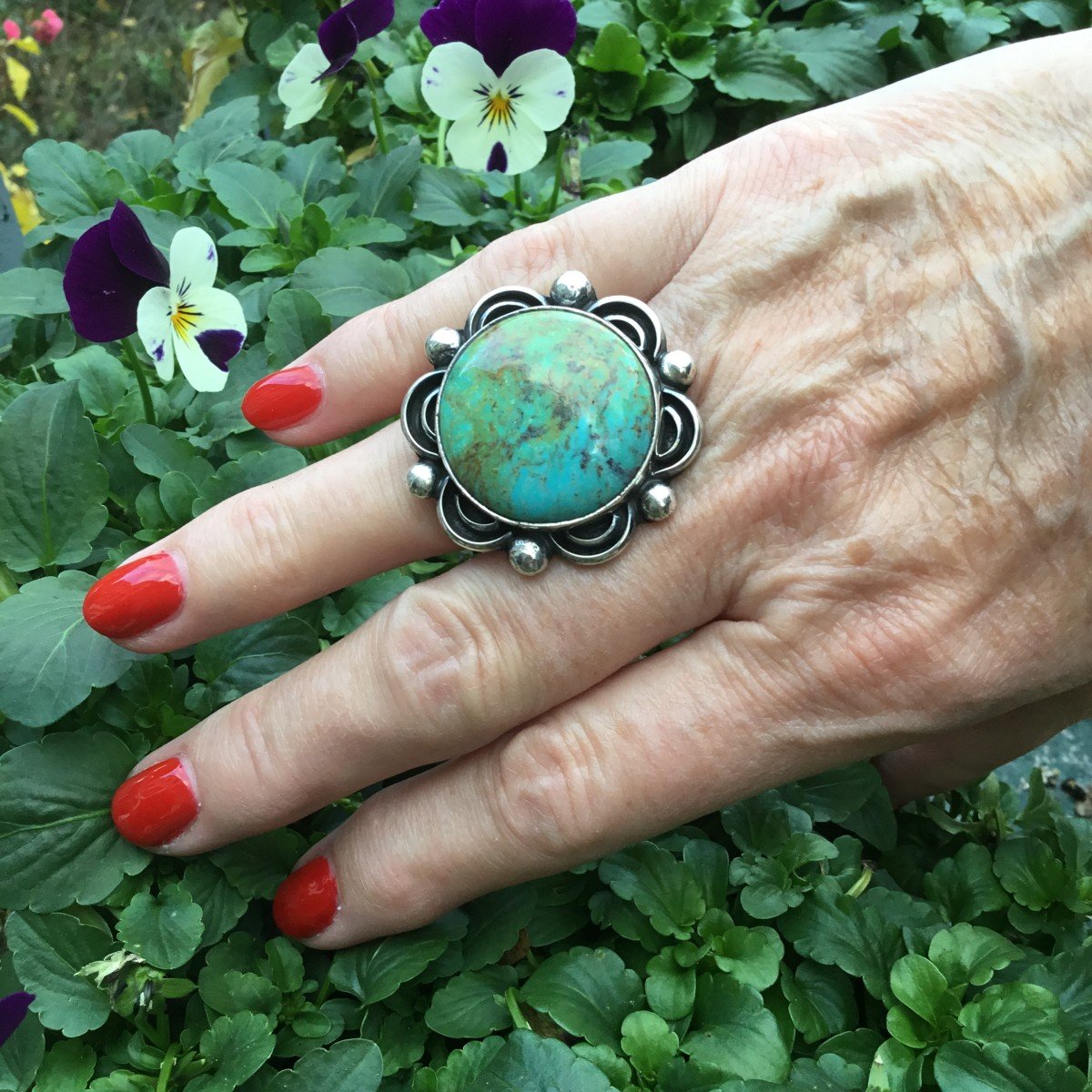 Silver And Turquoise Ring-photo-2