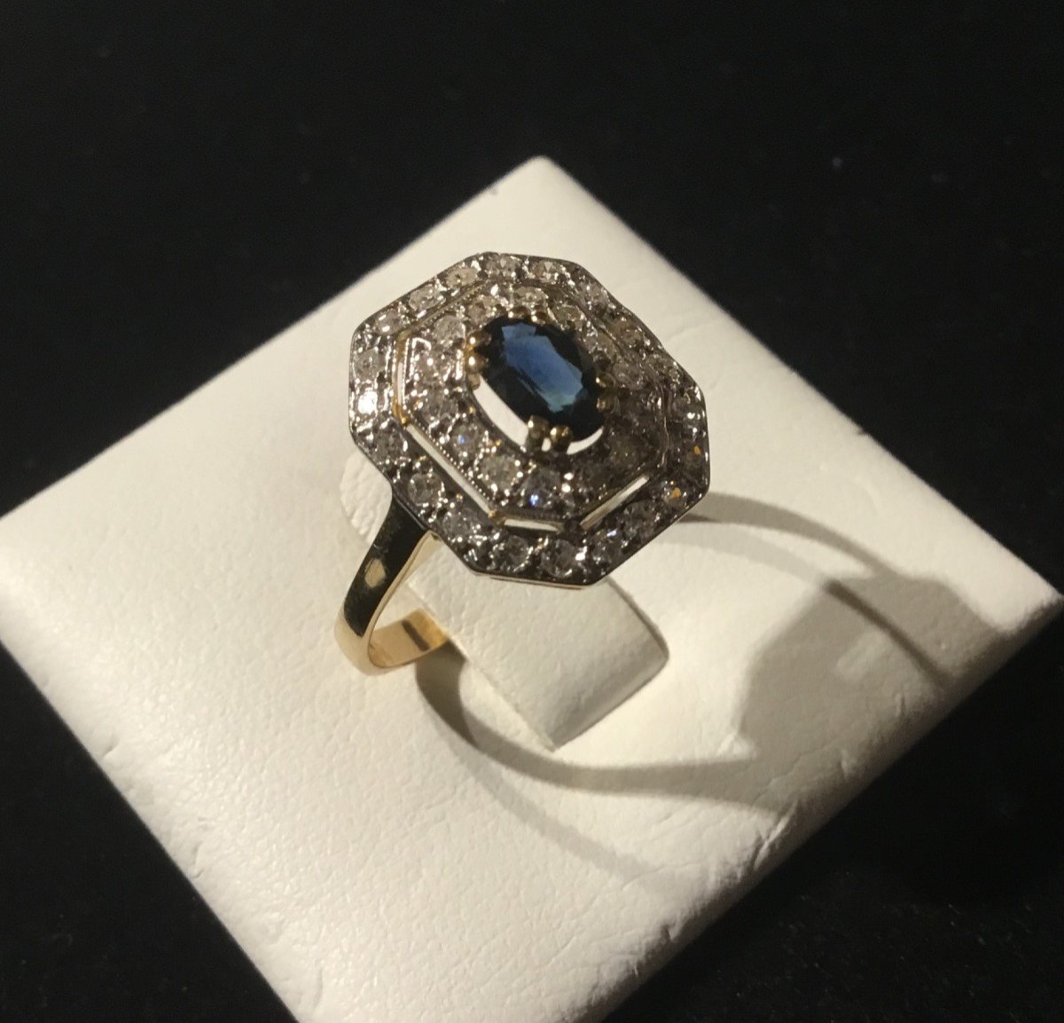 Gold, Sapphire And Diamond Ring