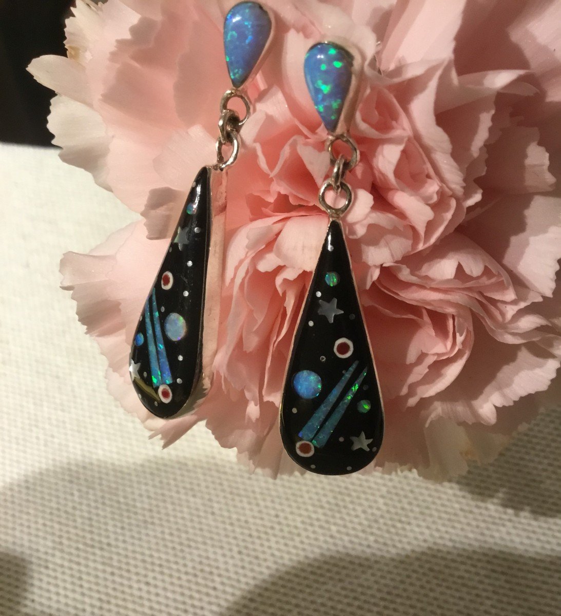 Silver And Mosaic Earrings-photo-3