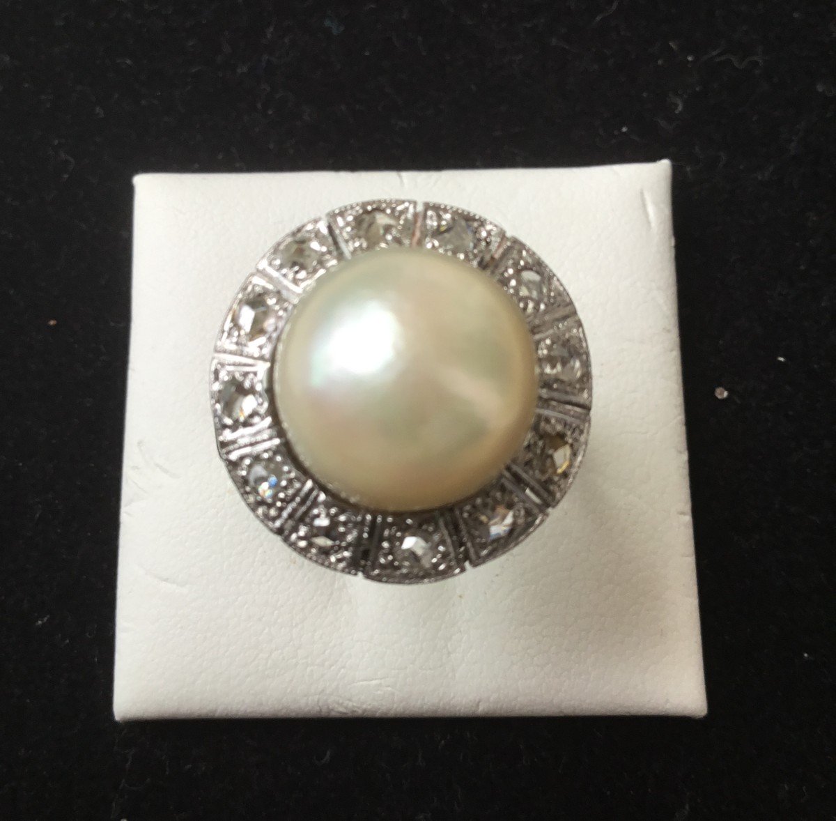 Gold, Pearl And Diamond Ring-photo-1