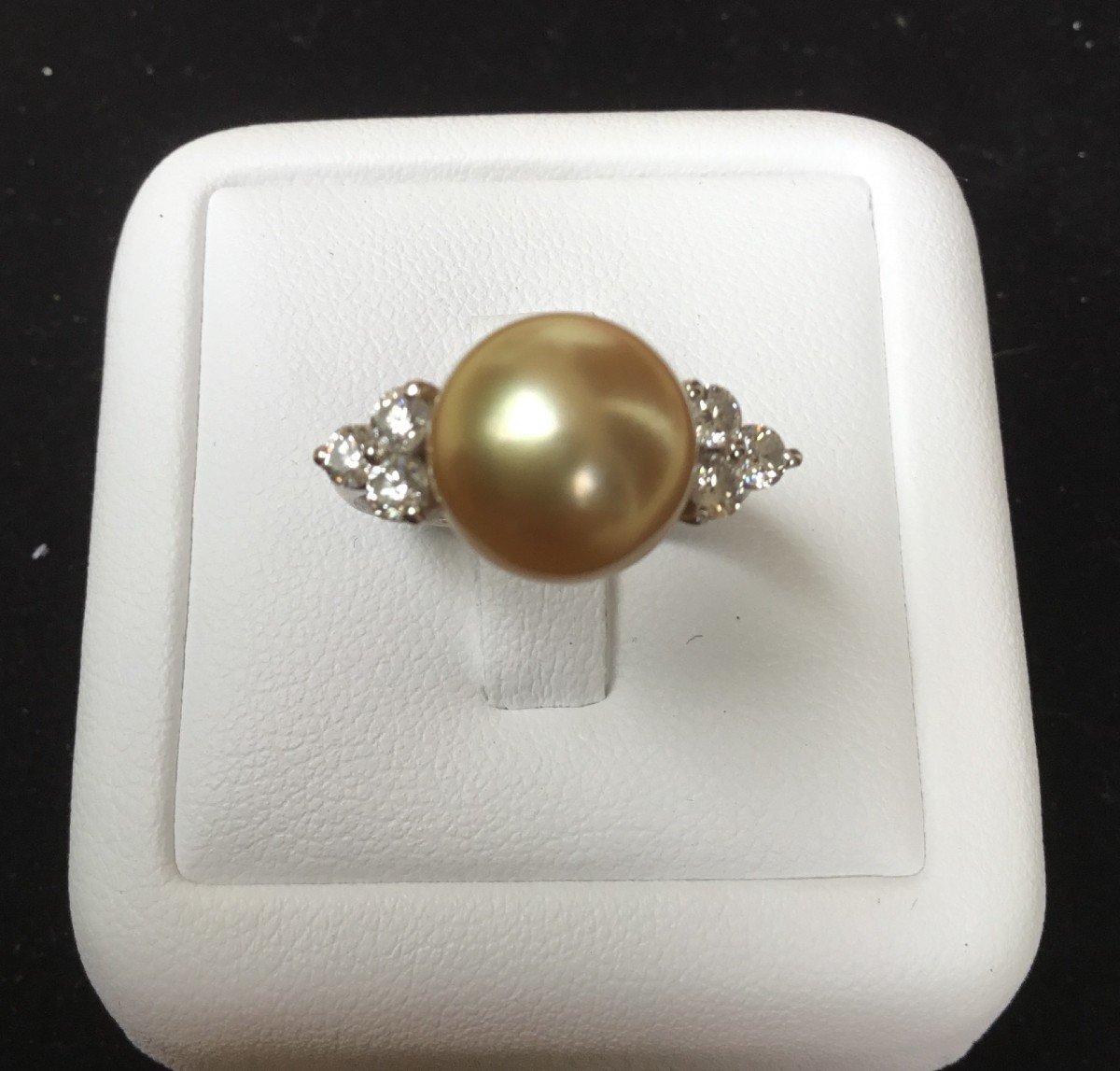 Bague or, perle et diamants-photo-2