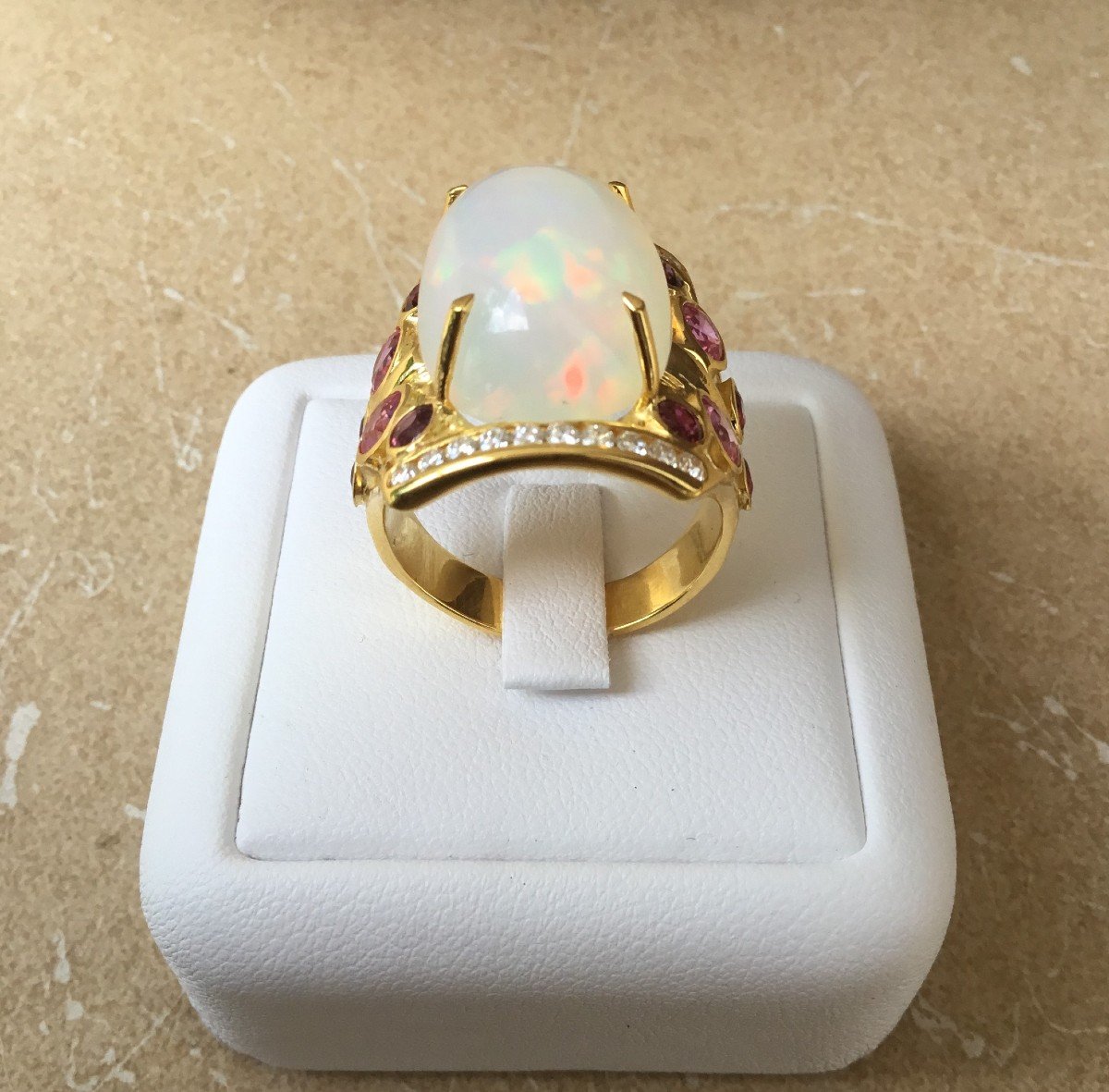 Gold, Opal, Diamond, Sapphire And Ruby Ring-photo-3