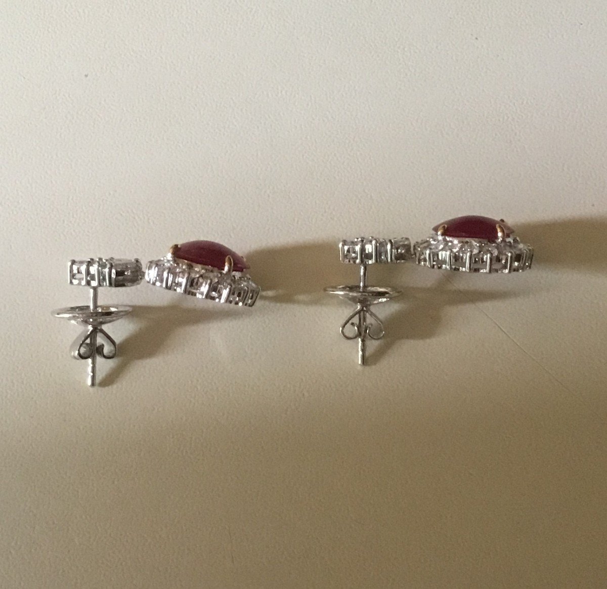 Pair Of Earrings, Gold, Rubies And Diamonds-photo-2