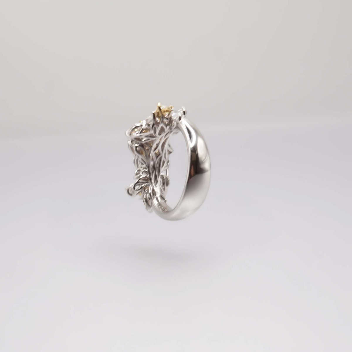 Bague diamant poire jonquilles et diamant navette-photo-4