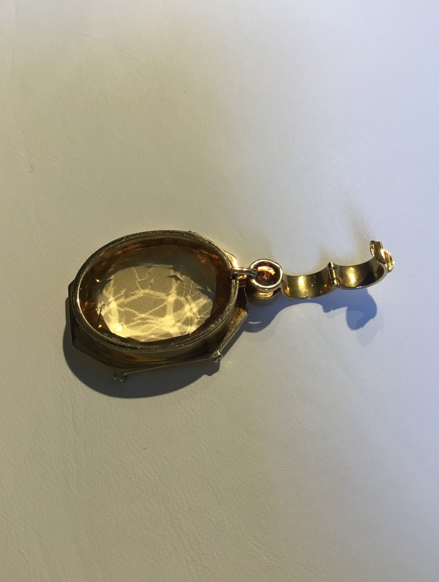 Gold, Citrine And Diamond Pendant-photo-1