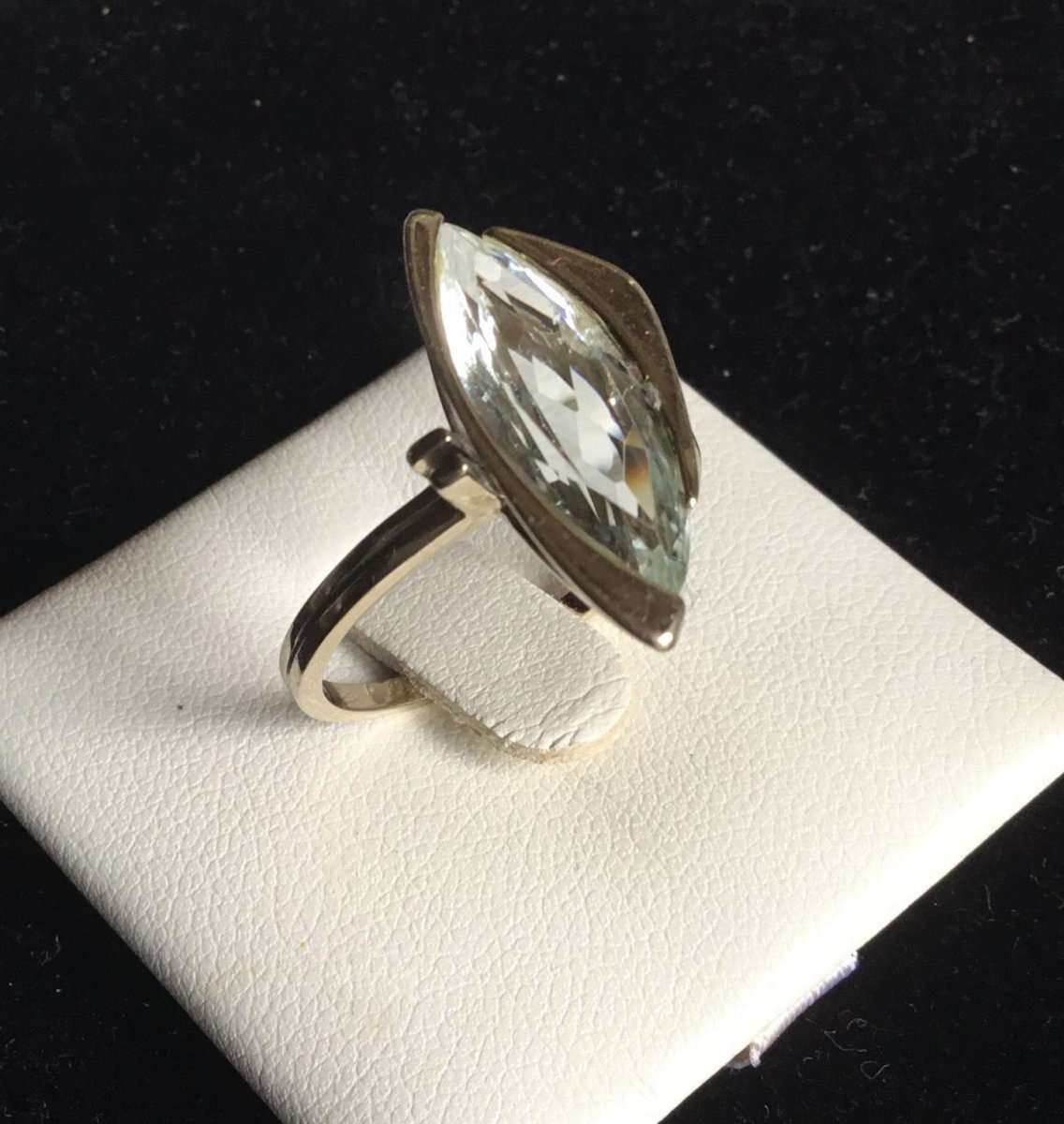 Gold And Aquamarine Ring