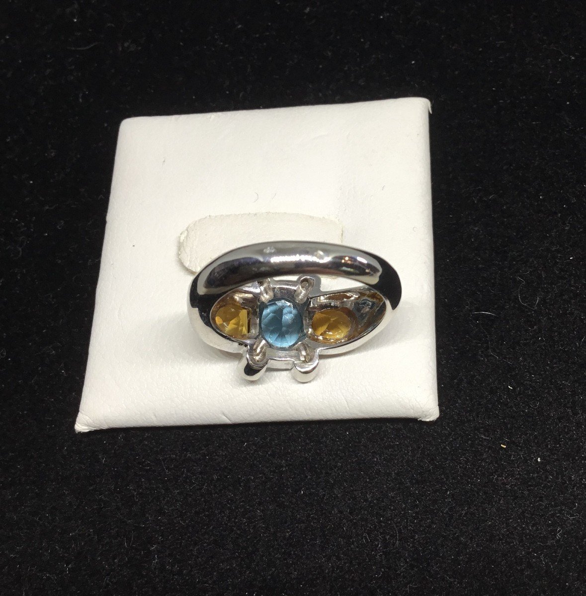 Gold, Topaz, Sapphires And Diamonds Ring-photo-4