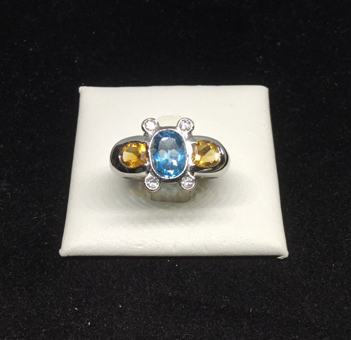 Gold, Topaz, Sapphires And Diamonds Ring-photo-1