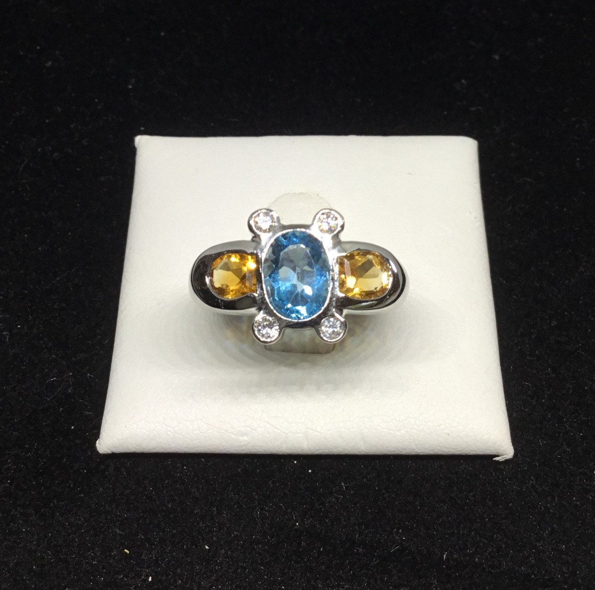 Gold, Topaz, Sapphires And Diamonds Ring