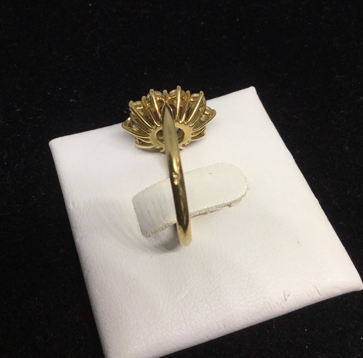 Bague marquise, or, rubis et diamants-photo-4
