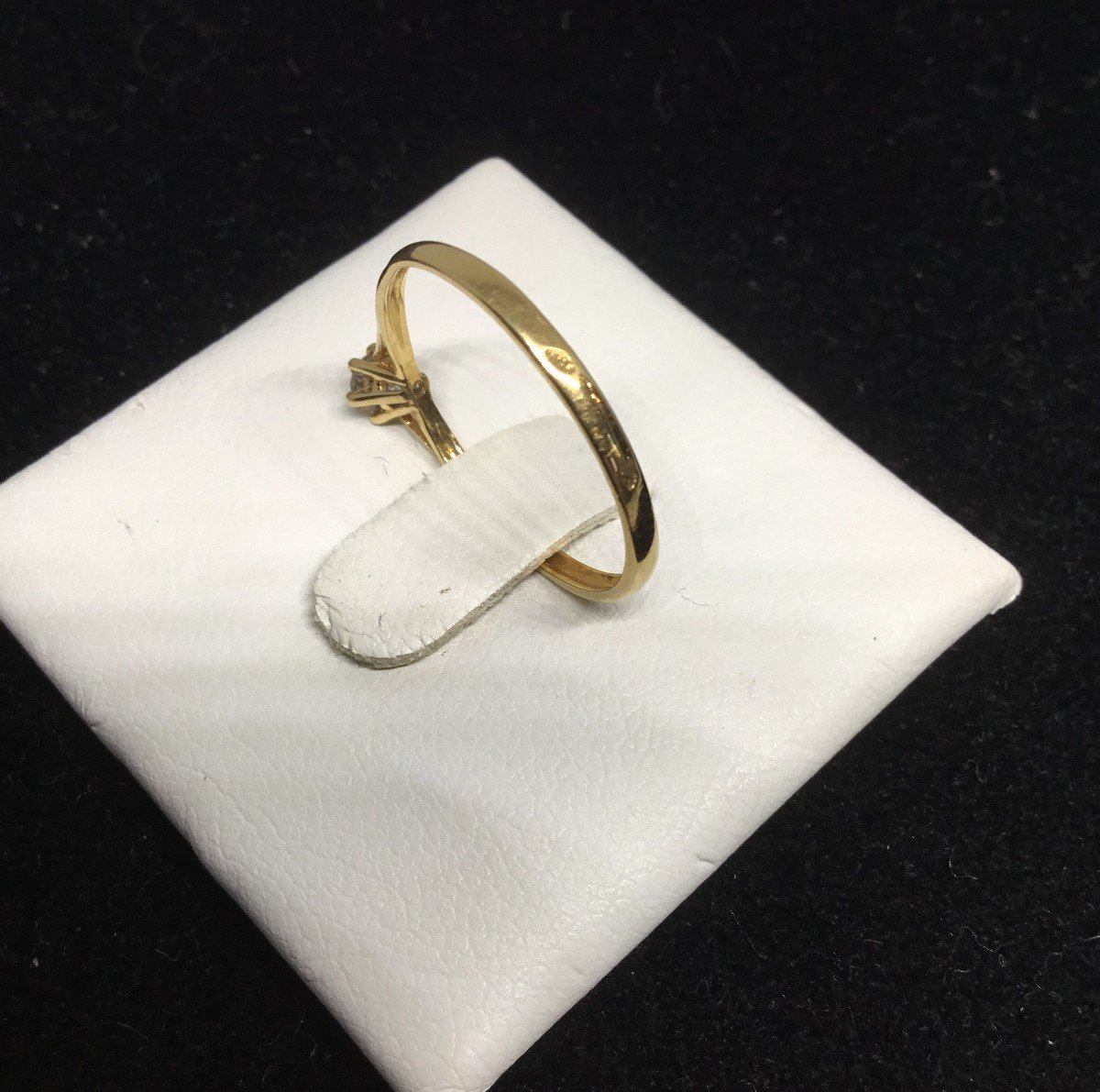 Bague solitaire, or et diamant-photo-3