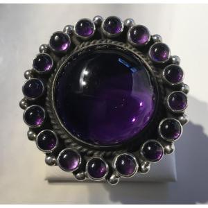 Silver And Amethyst Ring