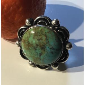 Silver And Turquoise Ring