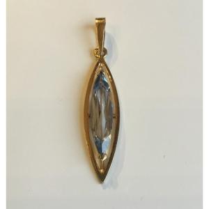 Pendentif or et aigue-marine