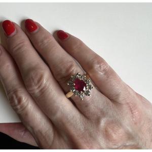 Gold, Ruby And Diamond Ring