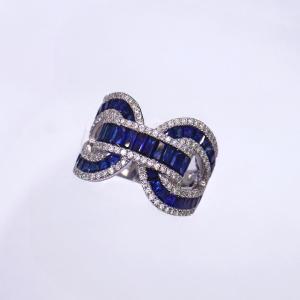 Bague noeud- saphirs calibrés et diamants