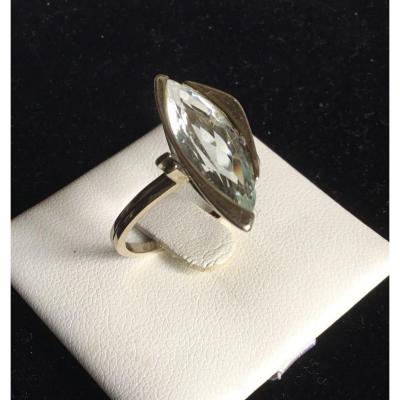 Gold And Aquamarine Ring