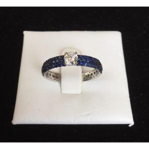 Gold, Diamond And Sapphire Ring