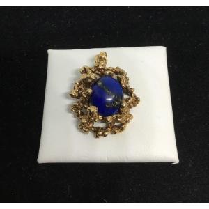 Gold And Lapis Lazuli Pendant