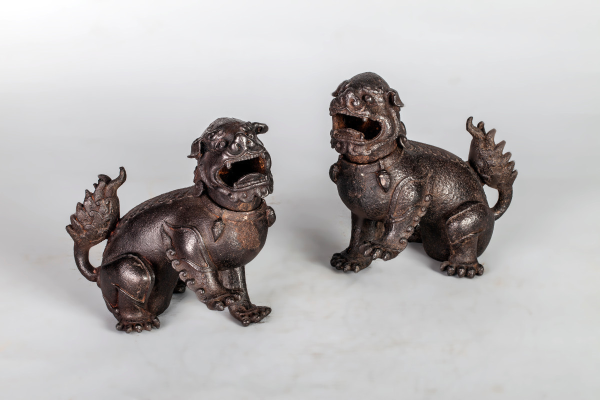 Paire de chiens de Fô brûle parfum 