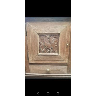 Enfilade Art Déco 40 Chêne Massif Designer Français 