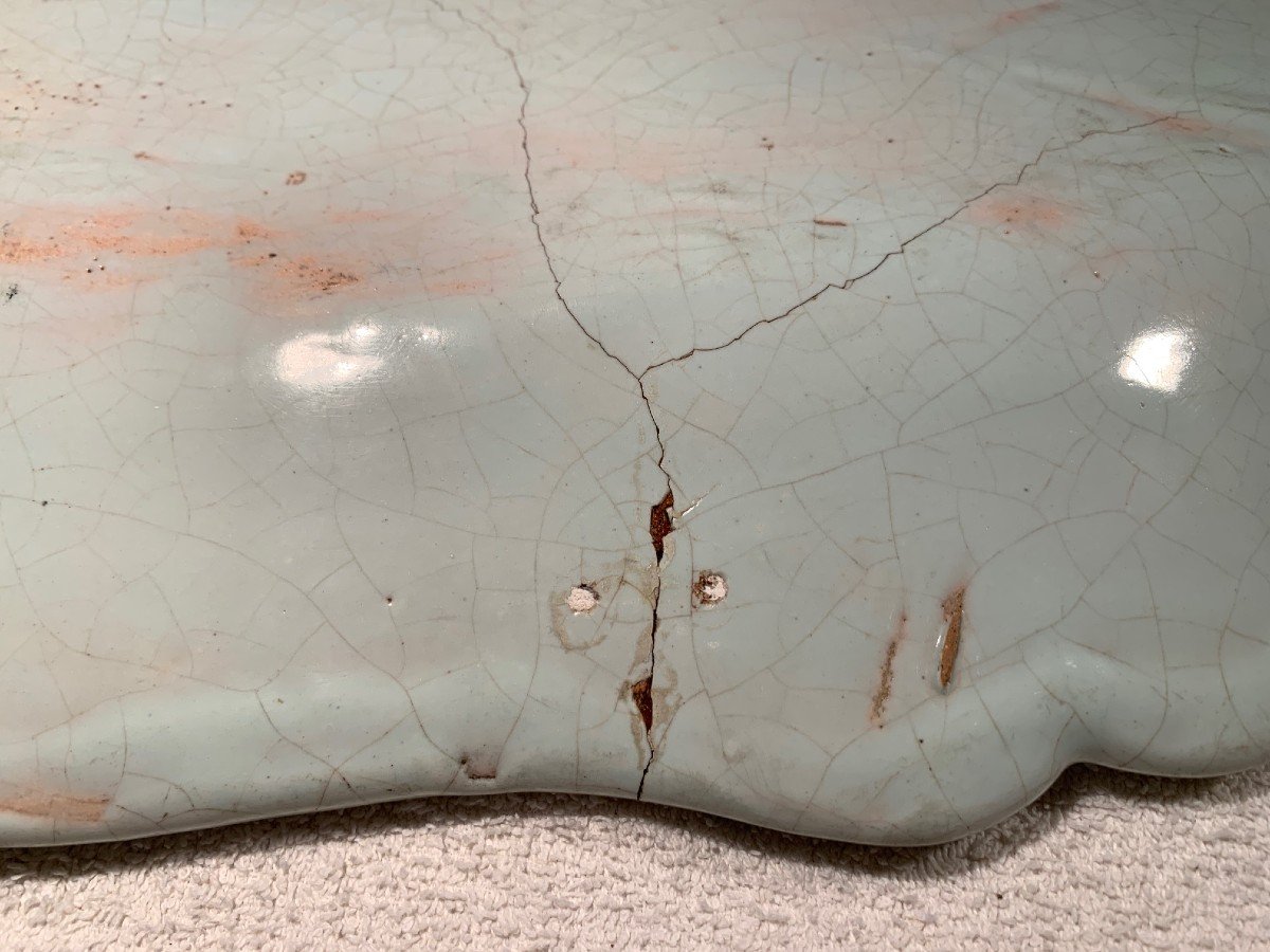 Rouen 18th Century - Around 1750 - Large Floral Dish-photo-3