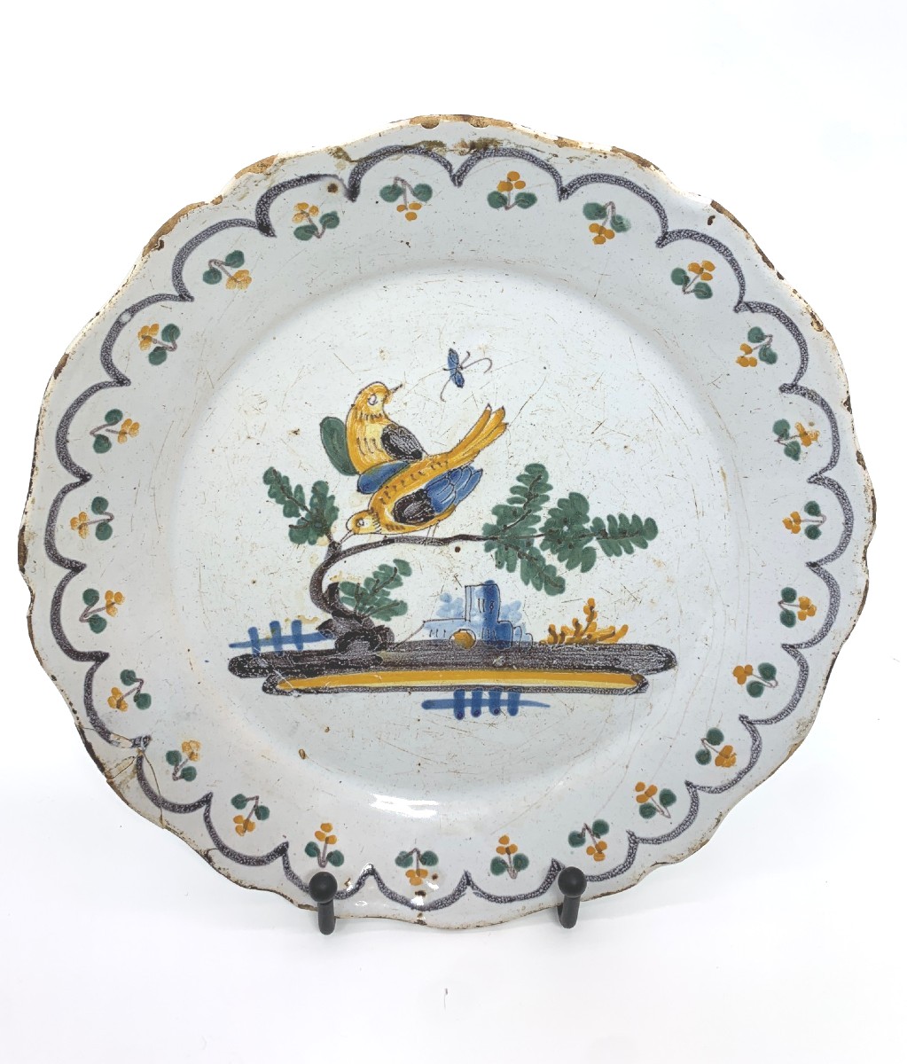 NEVERS XVIII ème s. - COUPLE d'OISEAUX 