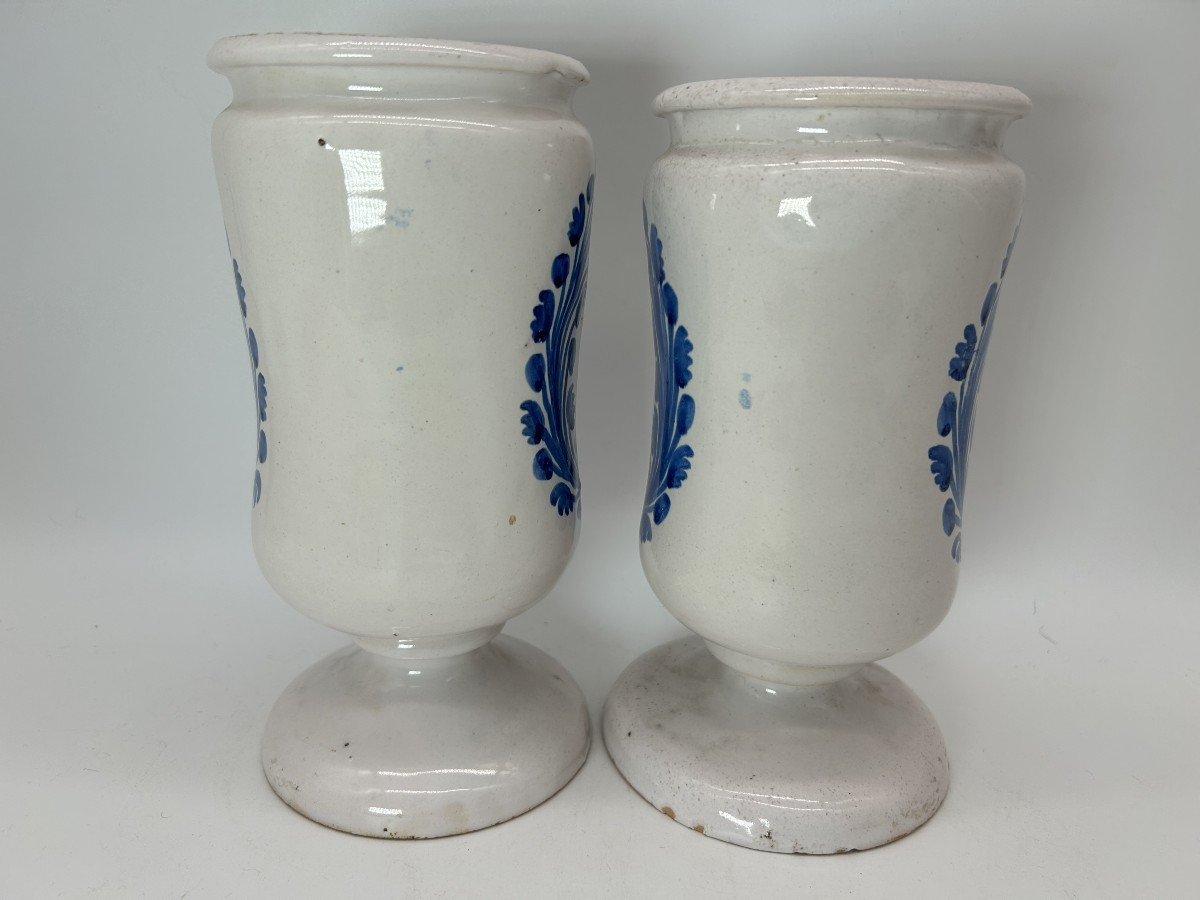 Nevers 18th Century - Apothecary - Pair Of Cannon Pots-photo-2