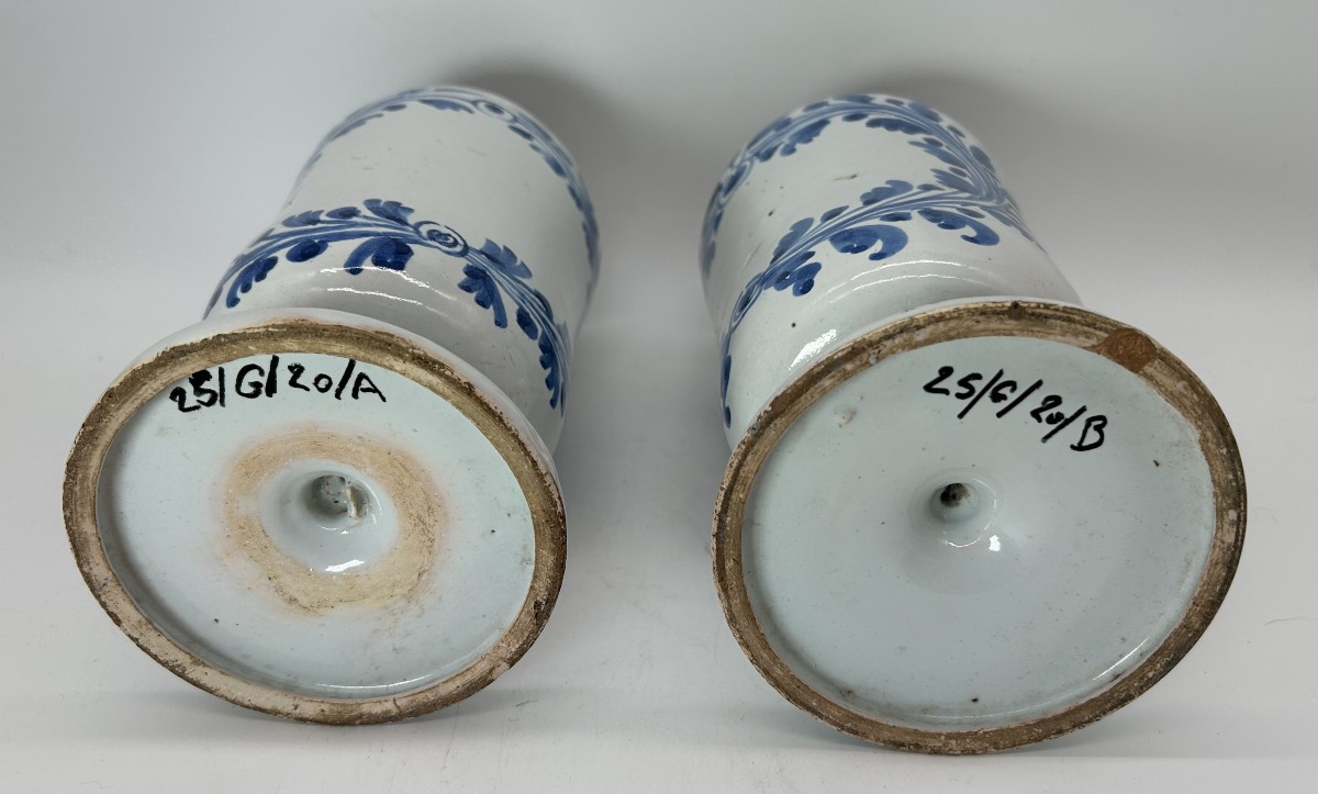 Nevers 18th Century - Apothecary - Pair Of Canon Pots-photo-3