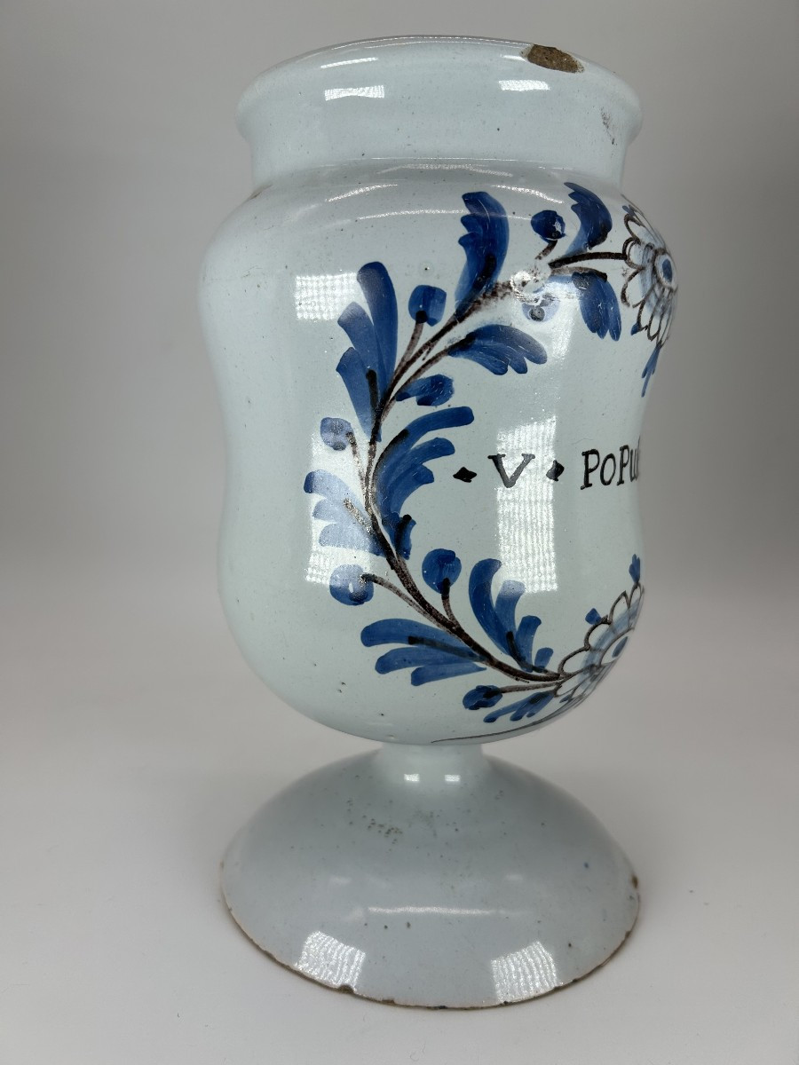 Nevers 18th Century - Apothecary - Large Canon Jar - Curved With Double Bulges-photo-2