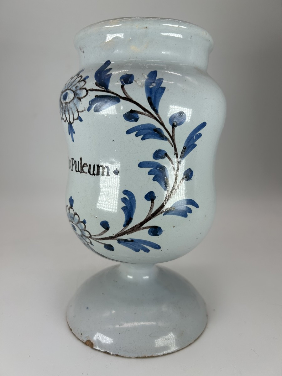 Nevers 18th Century - Apothecary - Large Canon Jar - Curved With Double Bulges-photo-3