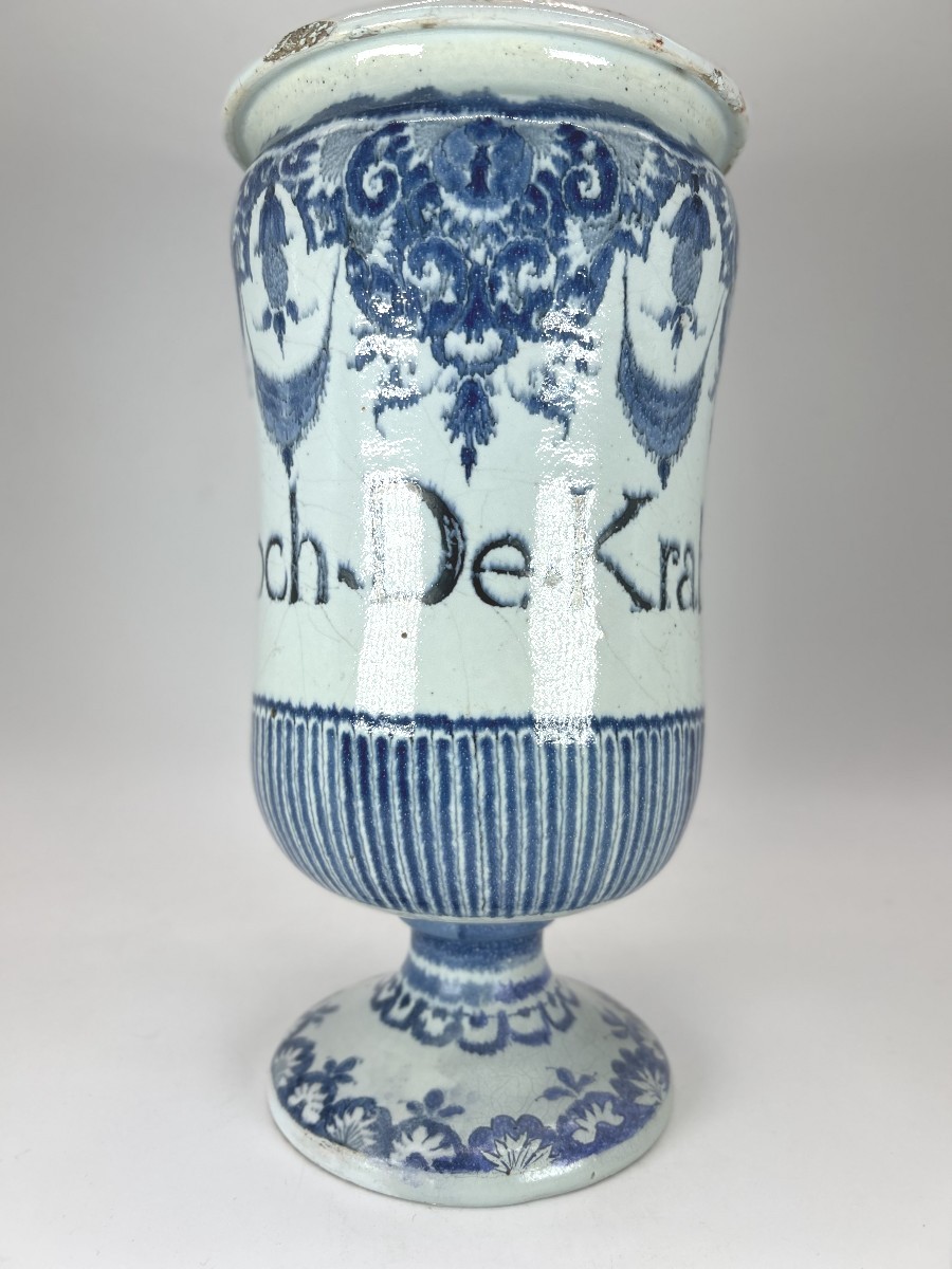 Rouen 18th Century - Around 1730 - Large Canon Pot On Shower Stand - Signed-photo-2