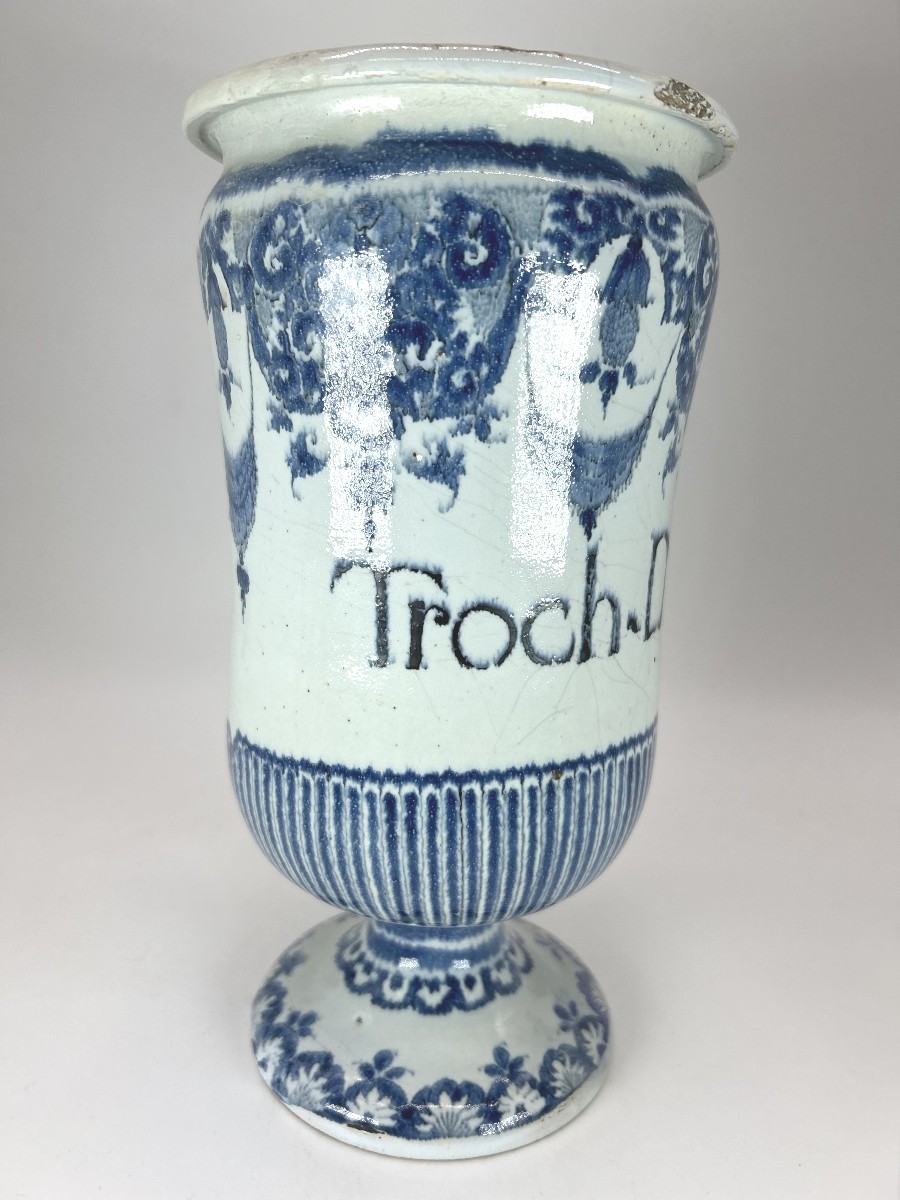 Rouen 18th Century - Around 1730 - Large Canon Pot On Shower Stand - Signed-photo-3