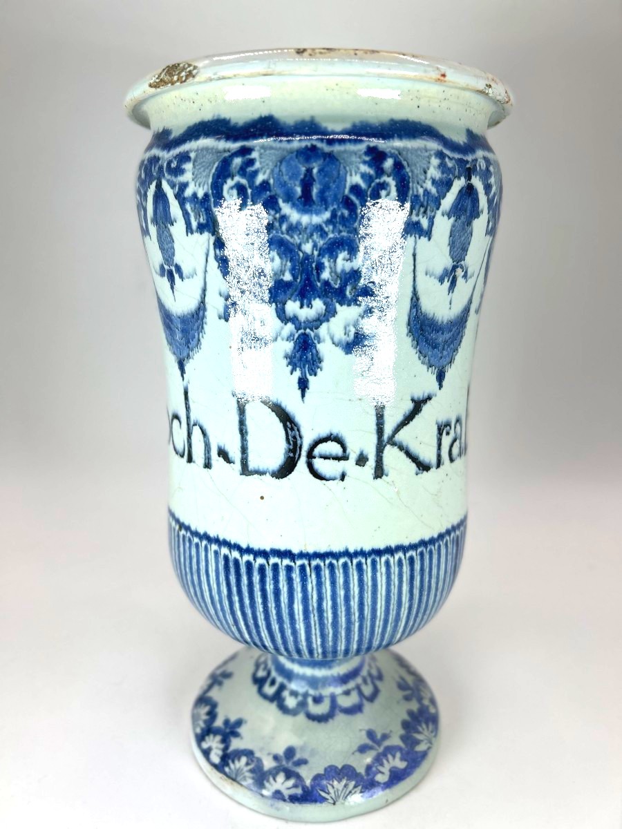 Rouen 18th Century - Around 1730 - Large Canon Pot On Shower Stand - Signed