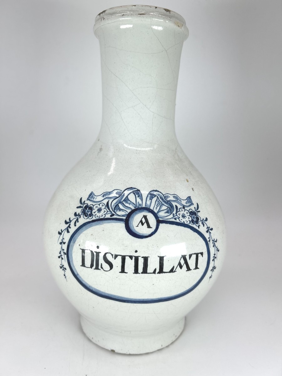 Rouen Or Lille - Late 18th Century - Large Distillation Bottle 