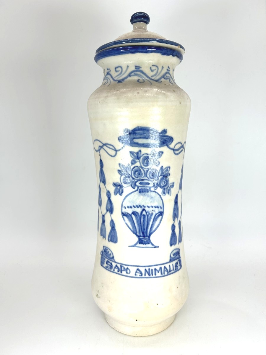 ESPAGNE ou PORTUGAL   XIX ème siècle - GRAND ALBARELLO COUVERT